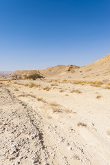 Fototapeta na wymiar Melancholy and emptiness of the desert in Israel.