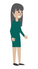 Fototapeta premium cartoon woman icon over white background, vector illustration