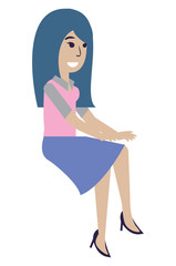 cartoon designer woman icon over white background, vector illustration