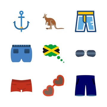 beach icons set. reflection, chic, shop and caribbean graphic works