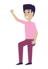 cartoon man wearing casual clothes over white background, vector illustration