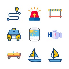 9 transportation icons set