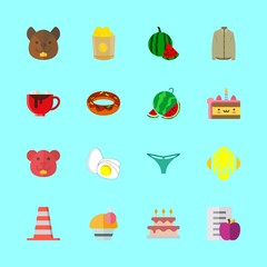 eat icons set. yolk, shell, habitat and table graphic works