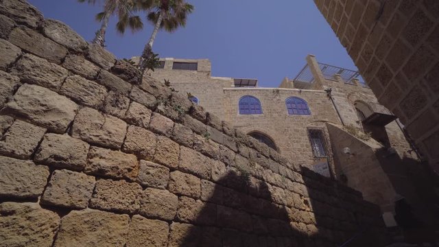 Walking down an alley at the Joppa port in Israel.