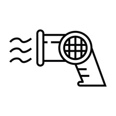 hair dryer icon single isolated with outline line