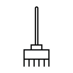 broom stand cleaning icon with outline and line style