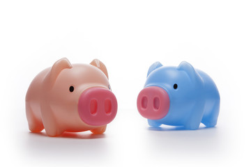 pig coin bank isolated white
