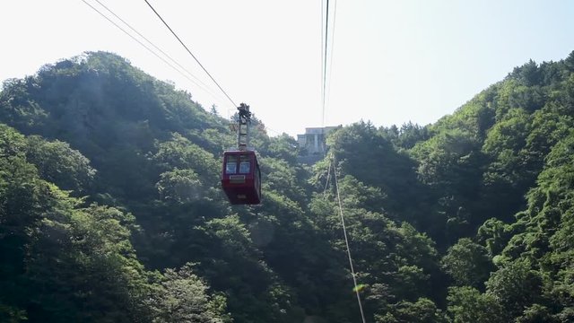 Dokdo Observatory cable cars on Ulleungdo. South Korea.