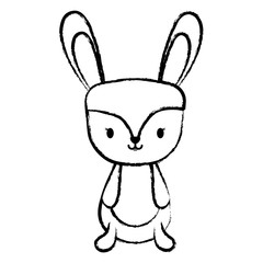 cute rabbit icon over white background, vector illustration