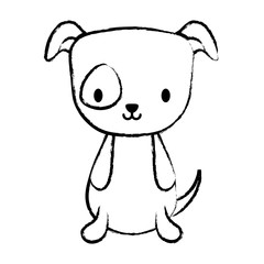 cute dog icon over white background, vector illustration