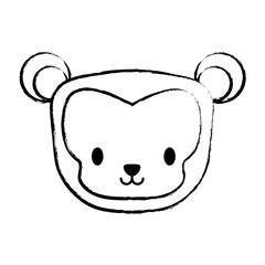 cute monkey icon over white background, vector illustration