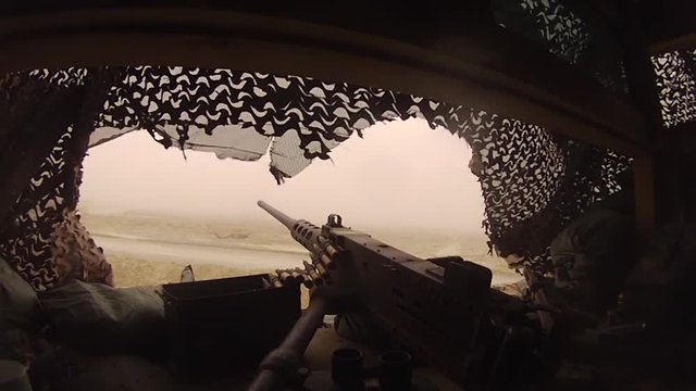 Sandstorm blowing heavily against the guard tower.