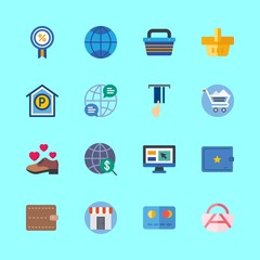 shopping vector icons set. credit card, shop, internet and online shop in this set