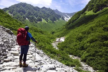 Fotobehang Alpinisme Klimmers mikken op Karasawa