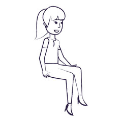 cartoon woman icon over white background, vector illustration