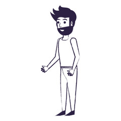 cartoon young man wearing casual clothes over white background, vector illustration