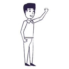 cartoon man wearing casual clothes over white background, vector illustration