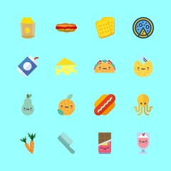16 food icons set