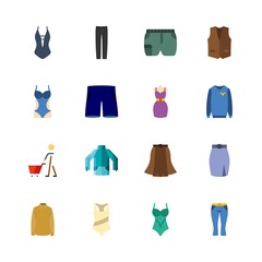 16 clothes icons set