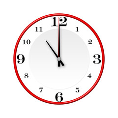 Clock on the white background