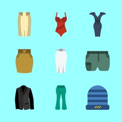 9 clothes icons set