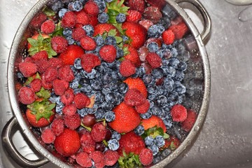Mixed berries and grapes