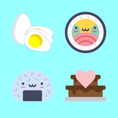 eat icons set. orange, cholesterol, studio and tasty graphic works