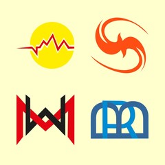 logo vector icons set. hospital logo, jewellery brand logo, fashion home logo and marketing logo in this set