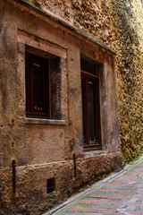 On the streets of a medieval village .Roquebrune-Cap-Martin. French Riviera. Cote d'Azur.