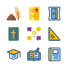 9 education icons set