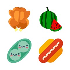 eat icons set. barbecue, restaurant, meat and cooking graphic works