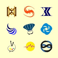 9 logo icons set