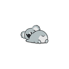 Cute koala lying down and looking back, vector illustration © Totostarkk9456