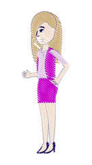 cartoon woman icon over white background, vector illustration