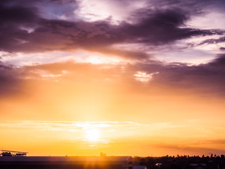 In the evening, Beauty and Color of the sky at sunset.