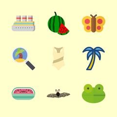 9 tropical icons set