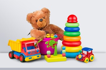 Toys collection isolated on  background