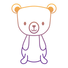 cute bear icon over white background, vector illustration