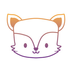 cute fox icon over white background, vector illustration