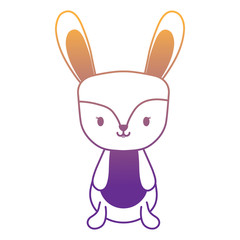 cute rabbit icon over white background, vector illustration