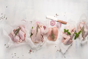 Crédence de cuisine en verre imprimé Viande Viande de poulet crue