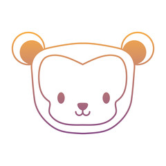 cute monkey icon over white background, vector illustration