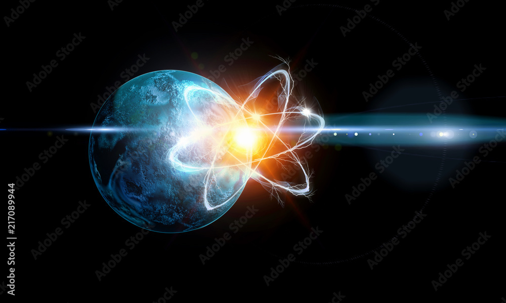 Wall mural astronomy concept backdrop. 3d rendering