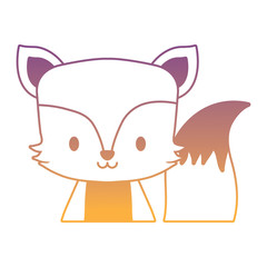 cute fox icon over white background, vector illustration