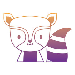 cute raccoon icon over white background, vector illustration