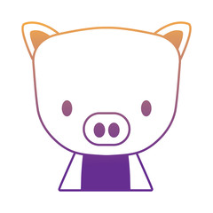 cute pig icon over white background, vector illustration