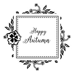 Flower frame autumn greeting card design vector illustration