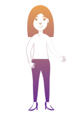 cartoon woman icon over white background, vector illustration