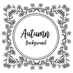 Autumn background with floral style vector illustration