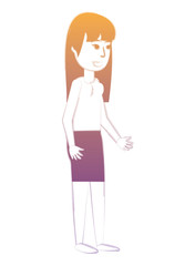 cartoon woman icon over white background, vector illustration